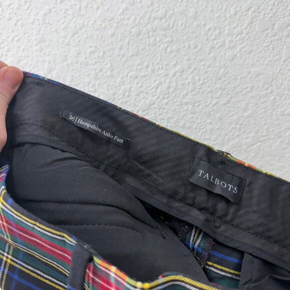 Talbots Hampshire Holiday Tartan Plaid Wool Blend Ankle Pants Womens size 16 - Picture 2 of 8